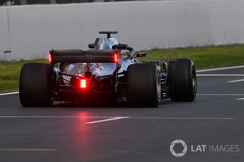 Mercedes testing rear wing rain lights for FIA