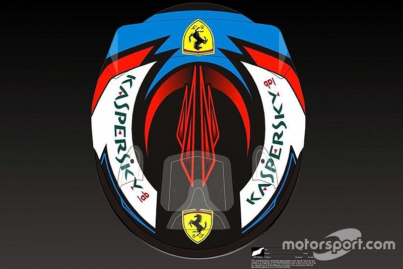 Raikkonen presenta su casco para la temporada 2018 de F1