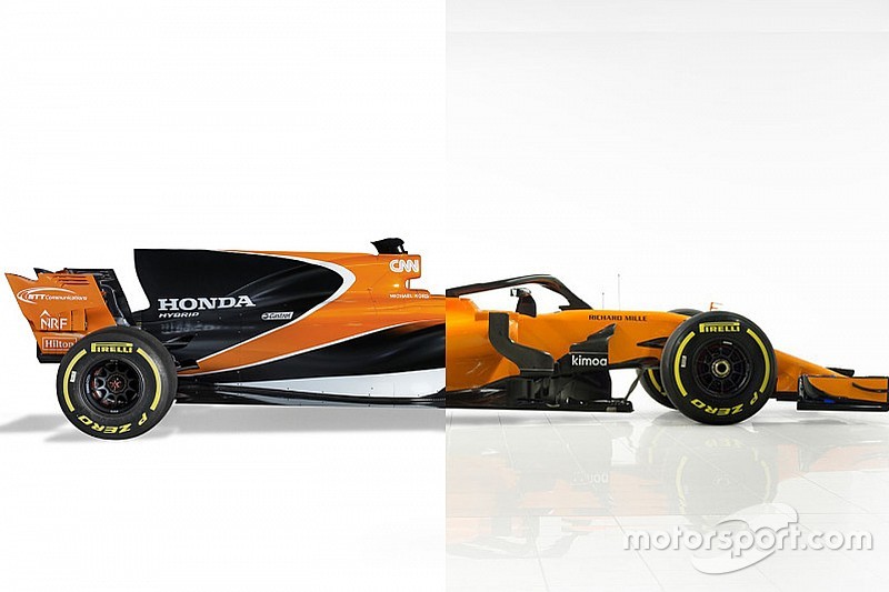 Слайдер: порівняння нової і торішньої машин Ф1 McLaren