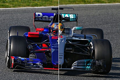 Komparasi dua mobil F1 2017 di trek: Toro Rosso STR12 vs Mercedes W08