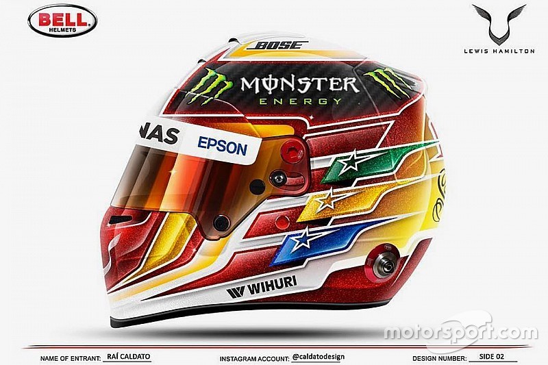 Lewis Hamilton présente son nouveau casque