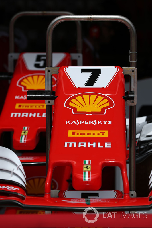 The nose and front wing detail of Kimi Raikkonen, Ferrari SF70-H and Sebastian Vettel, Ferrari SF70-H