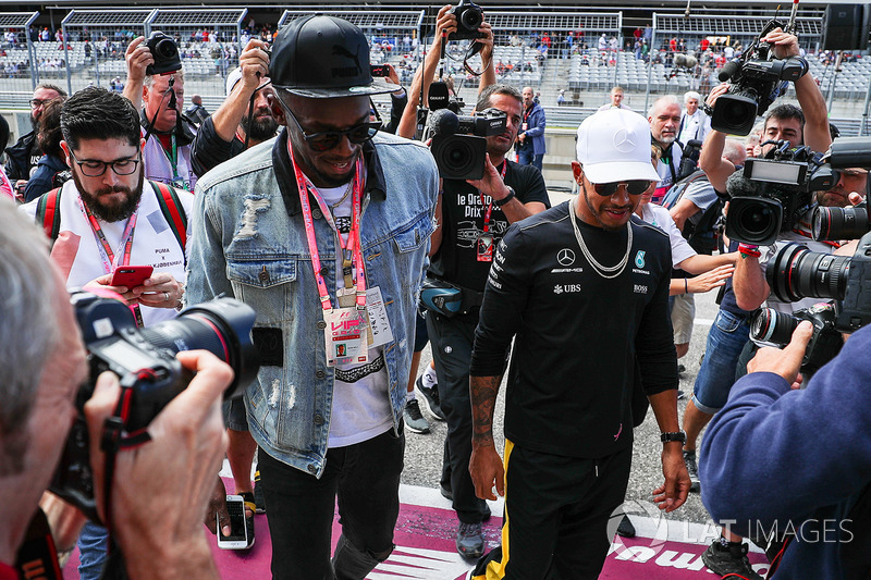 Usain Bolt, Lewis Hamilton, Mercedes AMG F1