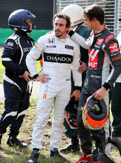 Esteban Gutierrez, Haas F1 Team en Fernando Alonso, McLaren