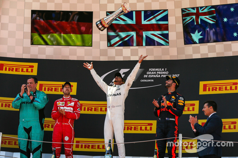 2017: 1. Lewis Hamilton, 2. Sebastian Vettel, 3. Daniel Riccardo