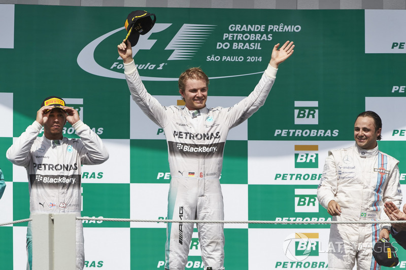 2014: 1. Nico Rosberg, 2. Lewis Hamilton, 3. Felipe Massa