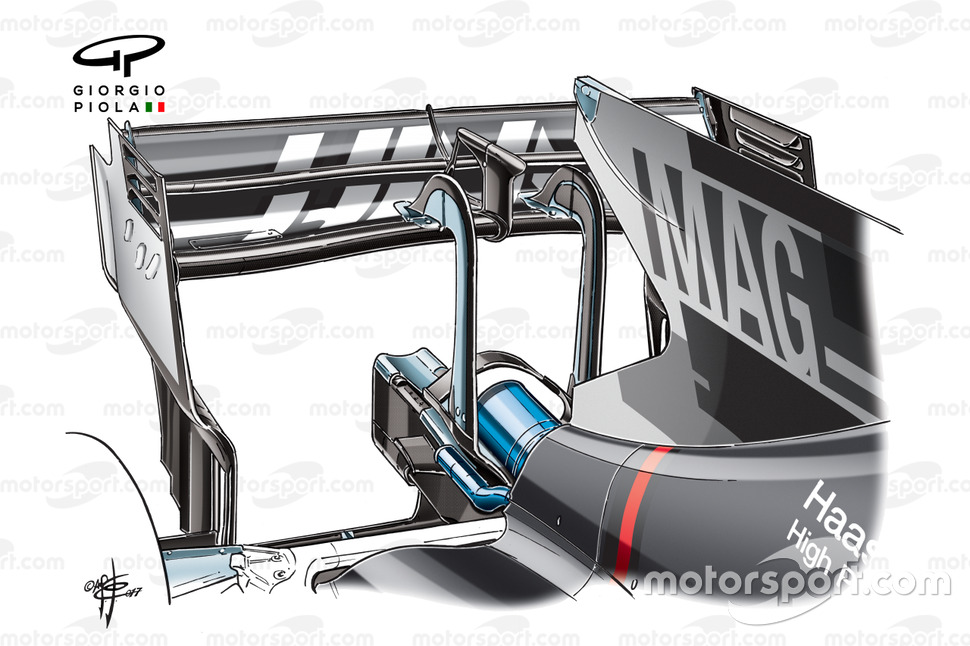 Alerón trasero de Haas VF-17, GP de Italia