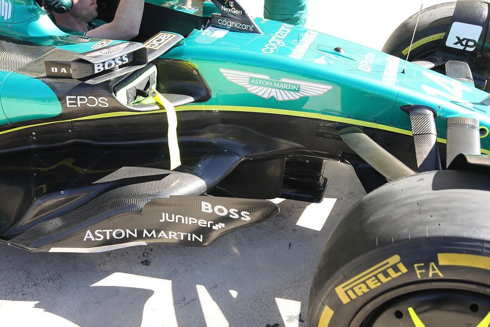 Aston Martin Racing AMR23 detalle del sidepod
