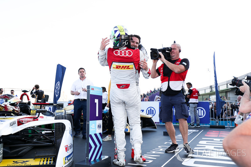 Lucas di Grassi, Audi Sport ABT Schaeffler, places 2nd, Daniel Abt, Audi Sport ABT Schaeffler, wins the Berlin ePrix