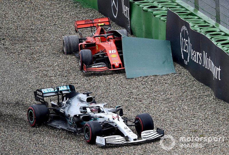 Lewis Hamilton, Mercedes AMG F1 W10, heads through the gravel