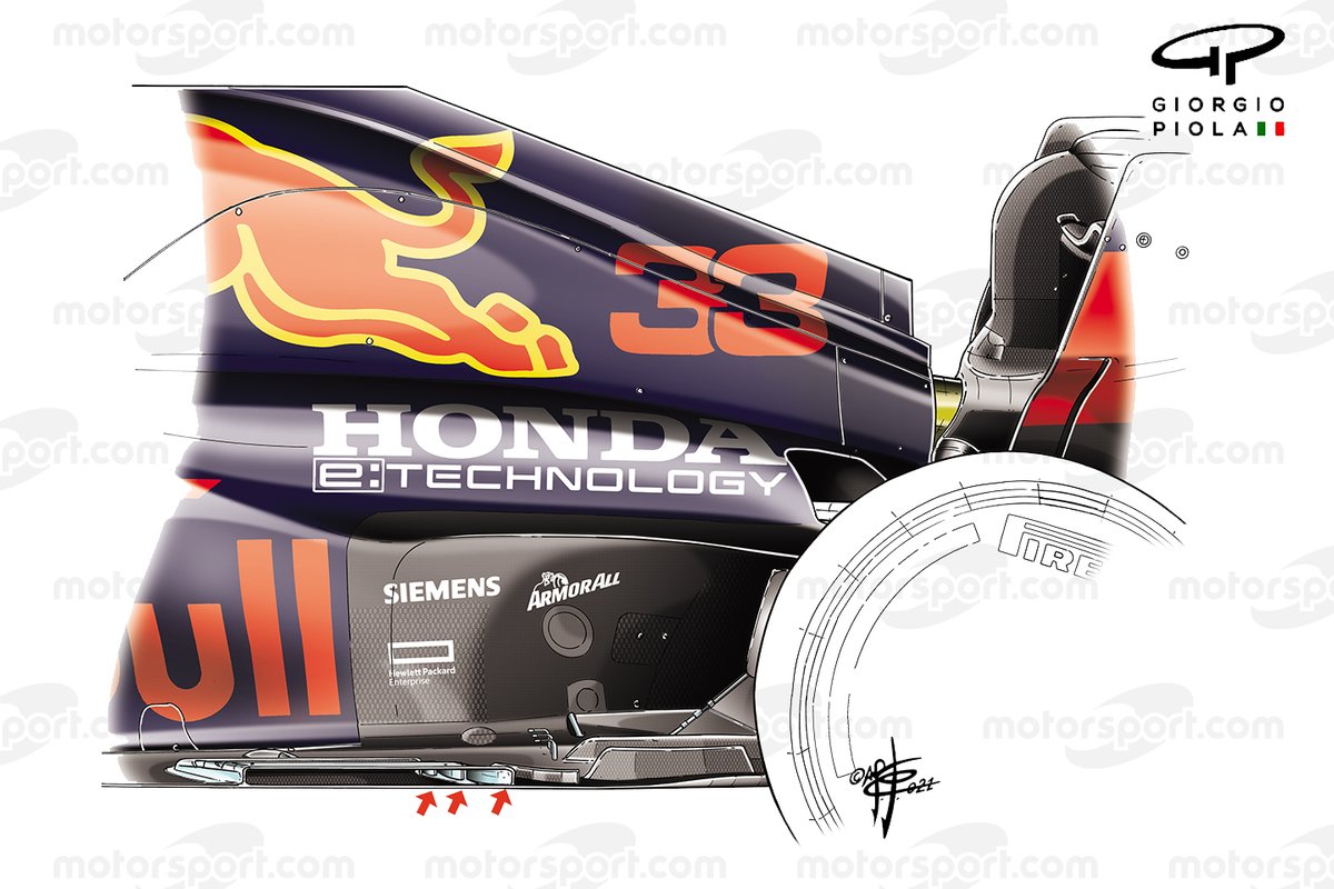 Detalle del suelo del Red Bull RB16B