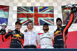 Podium: race winner Lewis Hamilton, Mercedes AMG F1, second place Max Verstappen, Red Bull Racing, third place Daniel Ricciardo, Red Bull Racing, James Vowles, Mercedes AMG F1 Chief Strategist