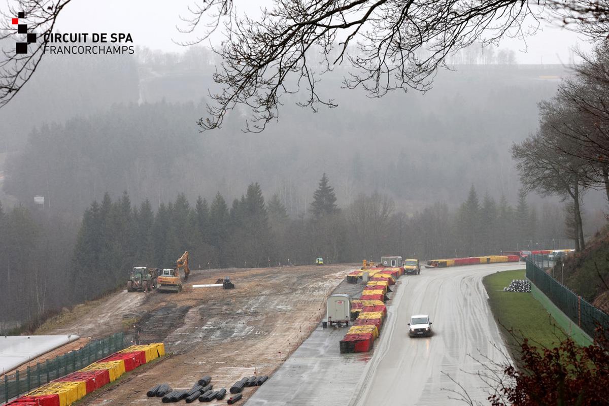 Werkzaamheden op het circuit van Spa-Francorchamps