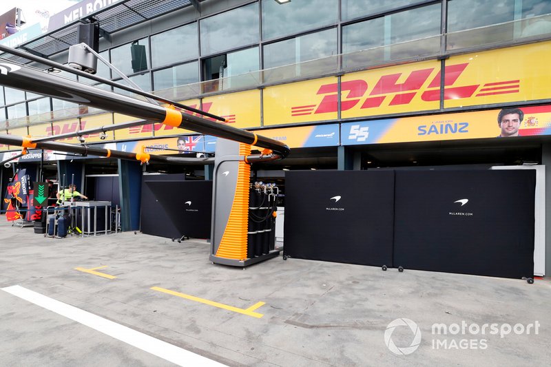 The McLaren pits