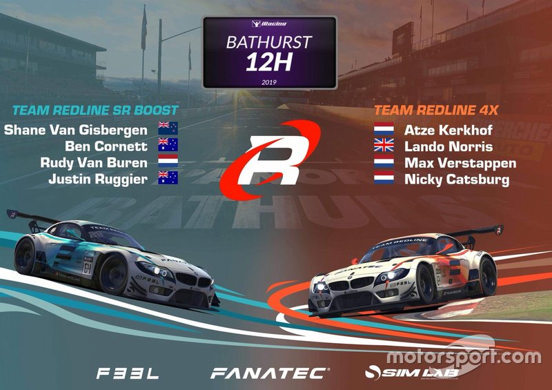 De indrukwekkende line-up van Team Redline in de Bathurst 12 Hour.
