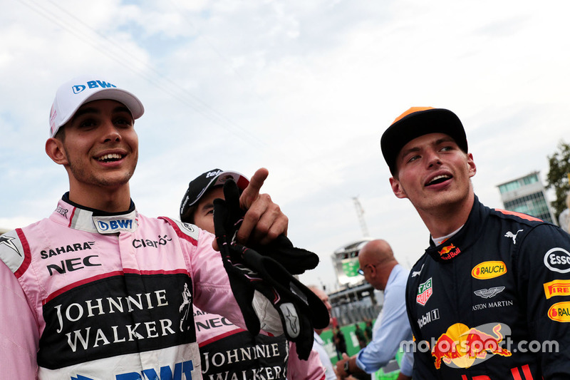 Макс Ферстаппен, Red Bull Racing, и Эстебан Окон, Sahara Force India F1