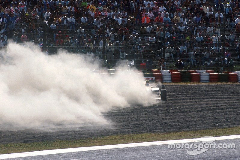 El despiste de Nigel Mansell en Suzuka.