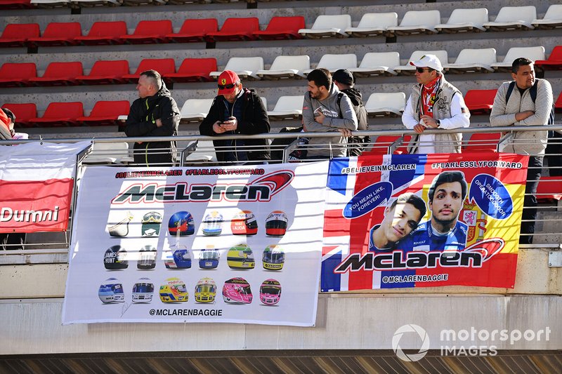 Spandoeken voor Carlos Sainz Jr., McLaren, en Lando Norris, McLaren