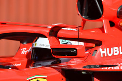 Sebastian Vettel, Ferrari SF71H with mirror mounted on halo