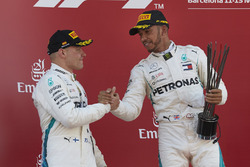 Valtteri Bottas, Mercedes AMG F1, 2nd position, Lewis Hamilton, Mercedes AMG F1, 1st position, on the podium