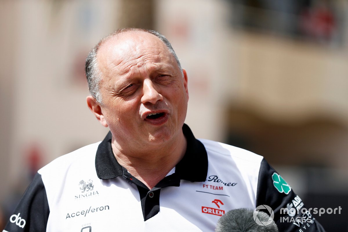 Frederic Vasseur, Team Principal, Alfa Romeo Racing parla alla stampa