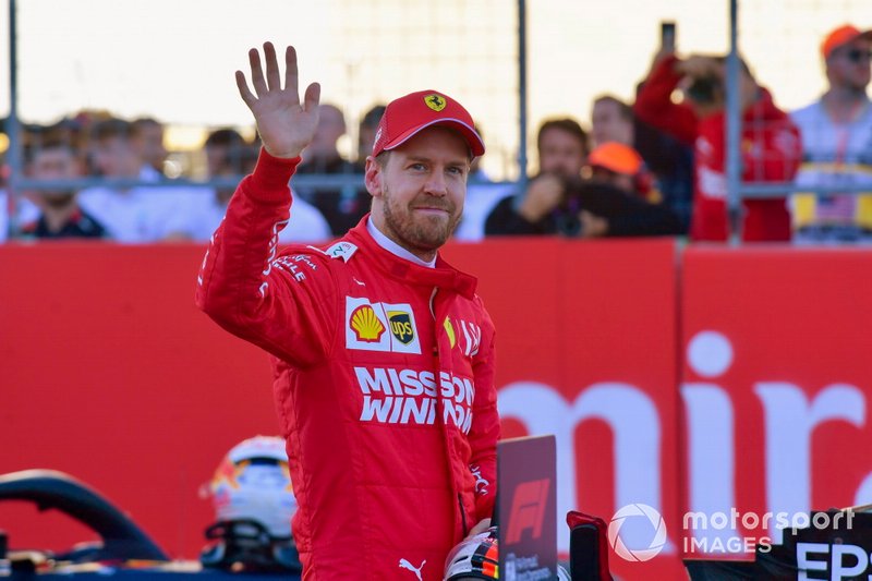 Sebastian Vettel, Ferrari, on the grid after Qualifying