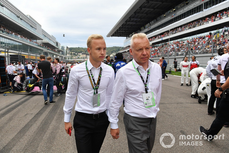 Nikita Mazepin with his Father Dmitry Mazepin, Chairman of Uralchem Integrated Chemicals Company on the grid