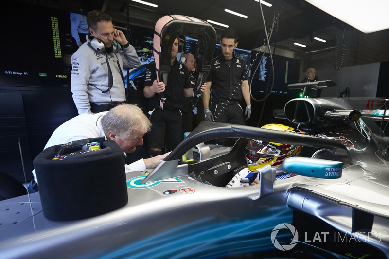 Lewis Hamilton, Mercedes AMG F1, with halo