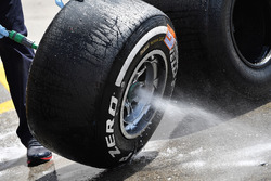 Pirelli tyres are washed