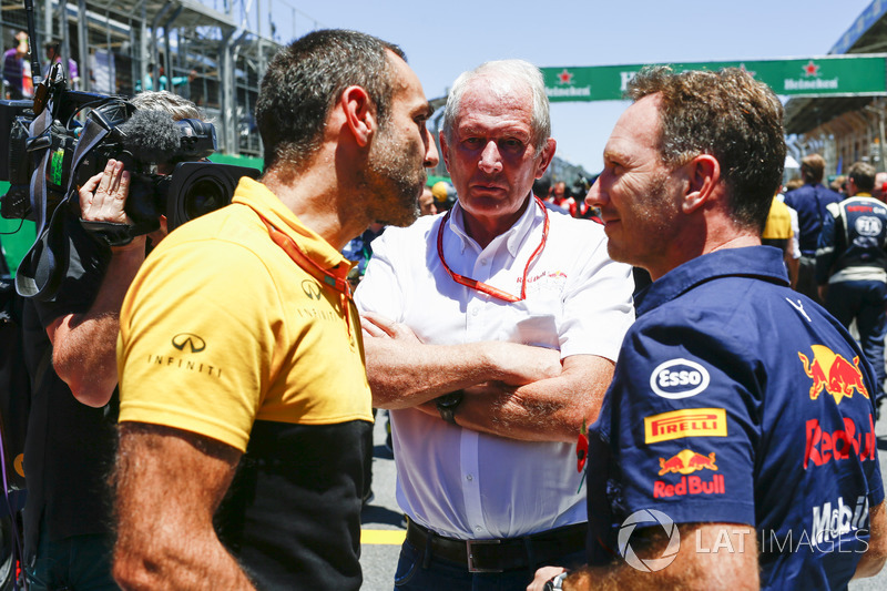 Cyril Abiteboul,Director, Renault Sport F1 Team, Helmut Markko, Consultor, Red Bull Racing, Christian Horner, director Red Bull Racing