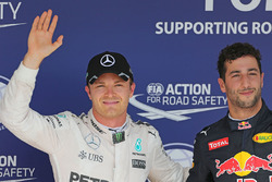 Polesitter Nico Rosberg, Mercedes AMG F1; 3. Daniel Ricciardo, Red Bull Racing