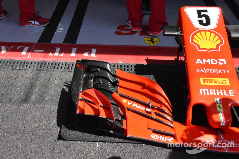 Ferrari SF71H, dettaglio dell'ala anteriore