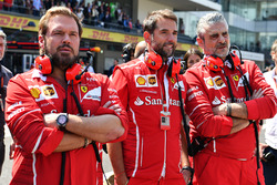 Gino Rosato, Ferrari, Jonathan Giacobazzi, Ferrari Marketing Manager and Maurizio Arrivabene, Ferrar