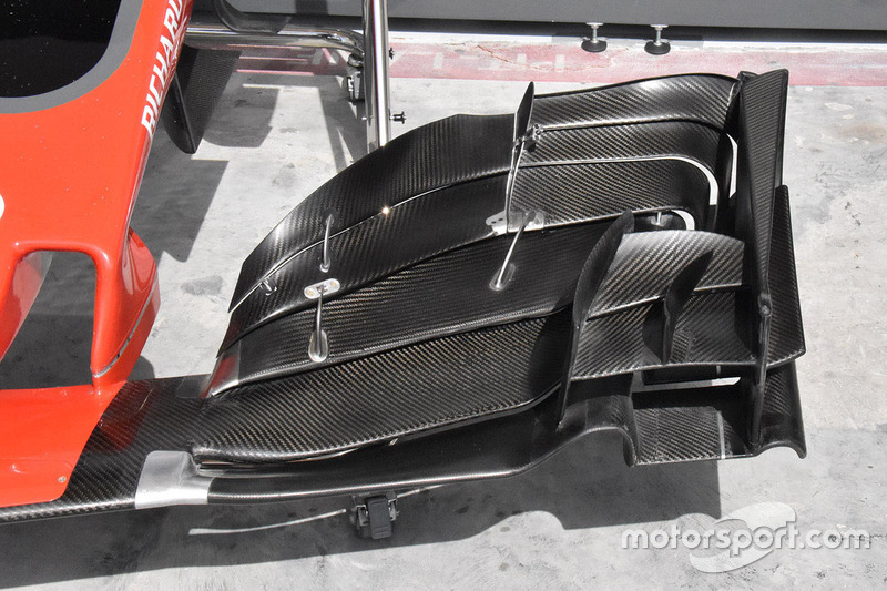 Detalle del alerón delantero del Haas F1 Team VF-17