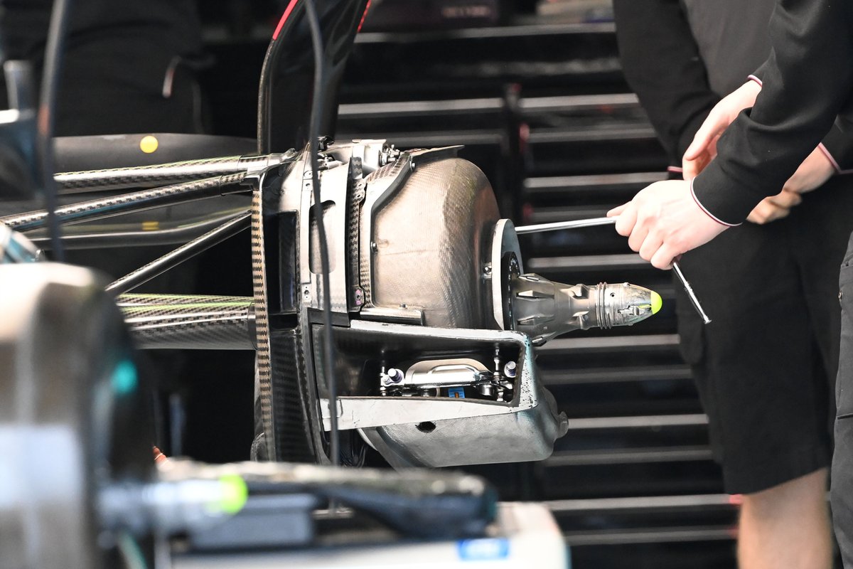 Detalle del tambor de freno del Mercedes W13