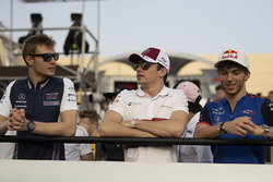 Sergey Sirotkin, Williams, Charles Leclerc, Sauber and Pierre Gasly, Scuderia Toro Rosso on the driv