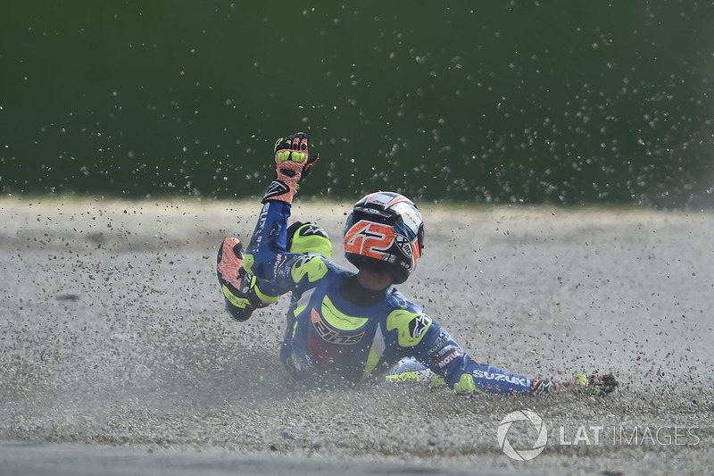 Alex Rins, Team Suzuki MotoGP, terjatuh