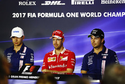 Press conference: Esteban Ocon, Force India, Sebastian Vettel, Ferrari, Sergio Perez, Force India