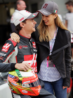 (L to R): Esteban Gutierrez, Haas F1 Team with his girlfriend Monica Casan