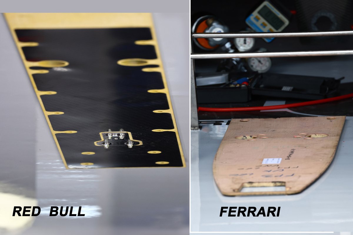 Ecco la parte centrale della tavola Red Bull RB18 e quella dello splitter della Ferrari F1-75