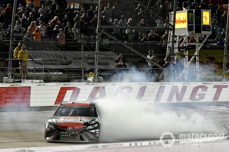 Race winner Erik Jones, Joe Gibbs Racing, Toyota Camry