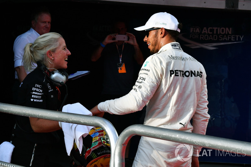 Lewis Hamilton, Mercedes AMG F1 in parc ferme