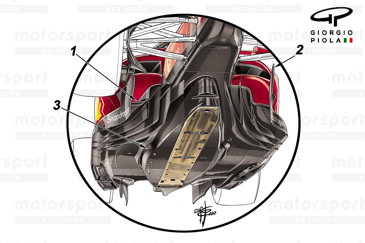 Ferrari F1-75, dettaglio del fondo visto dal sotto