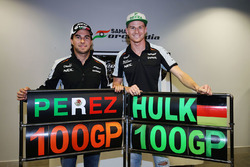 The Sahara Force India F1 Team святкує 100-й Гран Прі: Ніко Хюлькенберг і Серхіо Перес
