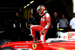 Kimi Raikkonen, Ferrari SF16-H en el parc ferme