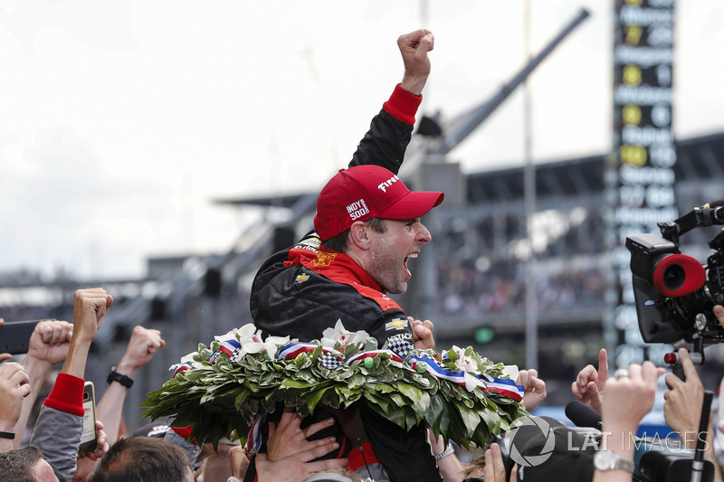 Il vincitore Will Power, Team Penske Chevrolet festeggia