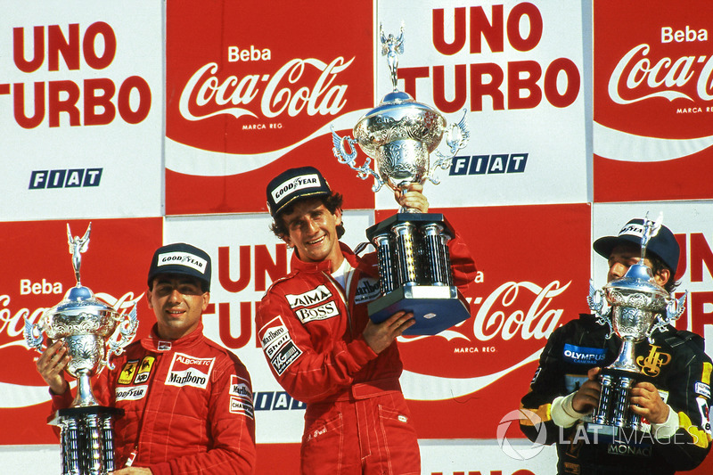 Подіум: 1. Ален Прост, McLaren. 2. Мікеле Альборето, Ferrari. 3. Еліо де Анжеліс, Lotus