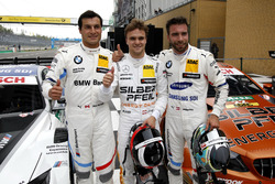 Top 3 en clasificación: Lucas Auer, Mercedes-AMG Team HWA; Philipp Eng, BMW Team RBM, y Bruno Spengler, BMW Team RBM