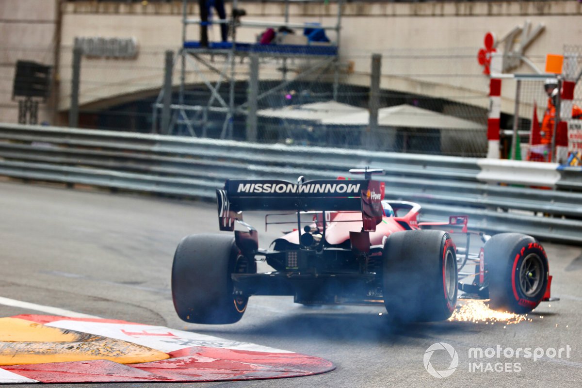 Charles Leclerc, Ferrari SF21, crashes out towards the end of Qualifying