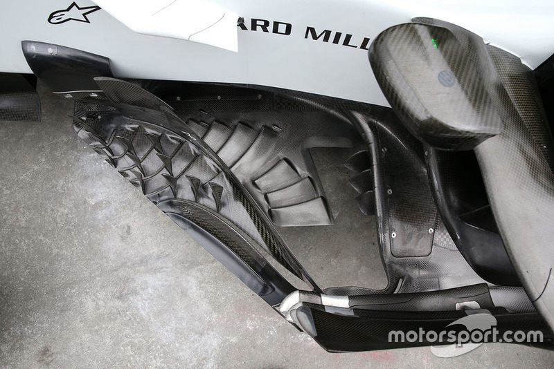Haas VF-18: i bargeboard visti dall'alto